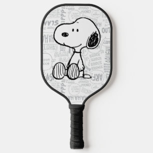 Raquette De Pickleball PEANUTS Snoopy sur Black White Comics 2