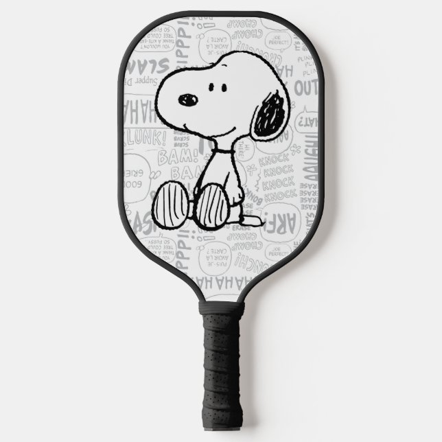 Raquette De Pickleball PEANUTS | Snoopy sur Black White Comics 2 (Recto)
