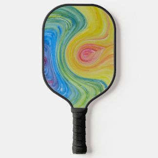 Raquette De Pickleball Peinture Abstraite arc-en-ciel tourbée