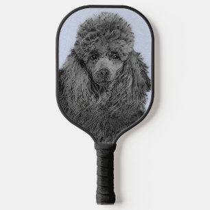 Raquette De Pickleball Peinture de caniche Miniature Jouet noir Art origi