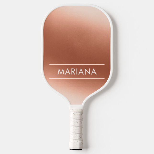 Raquette De Pickleball Personalized Chic Rose Gold Pickleball Paddle (Verso)