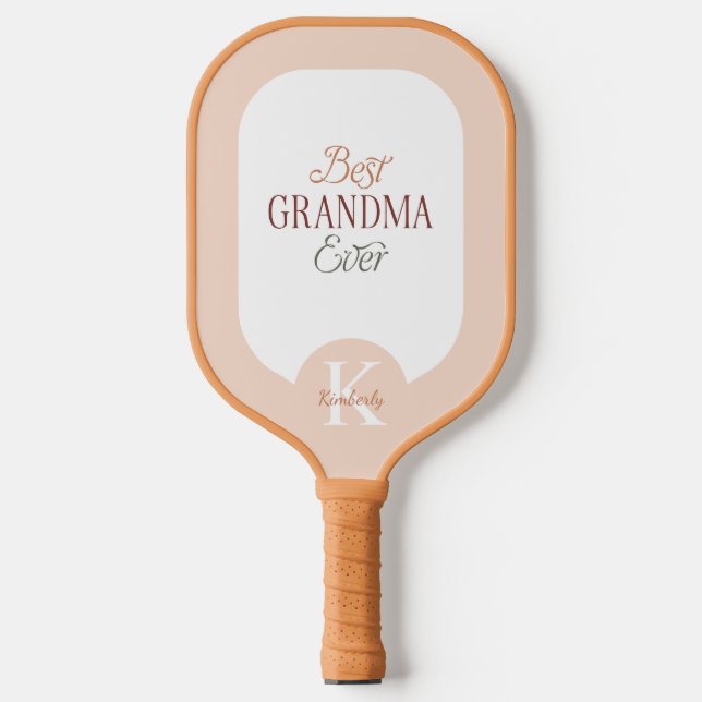 Raquette De Pickleball Personalized Monogram Name Best Grandma Ever (Recto)
