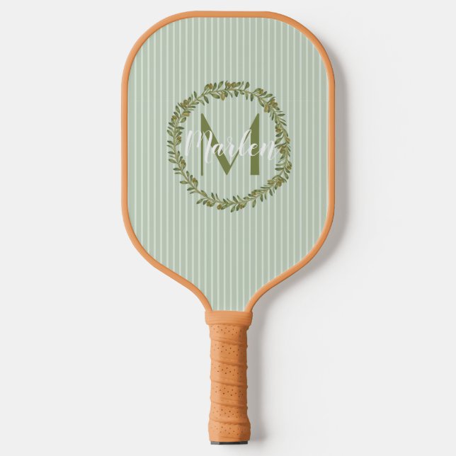 Raquette De Pickleball Personalized Olive Wreath Monogram  (Recto)