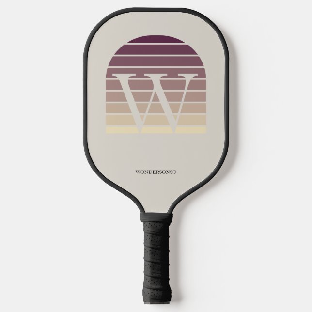 Raquette De Pickleball Personalized Sunset Ombre Monogram (Recto)