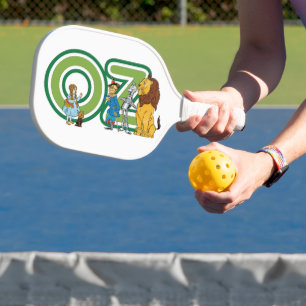 Raquette De Pickleball Personnages vintage du Magicien d'Oz et lettres de