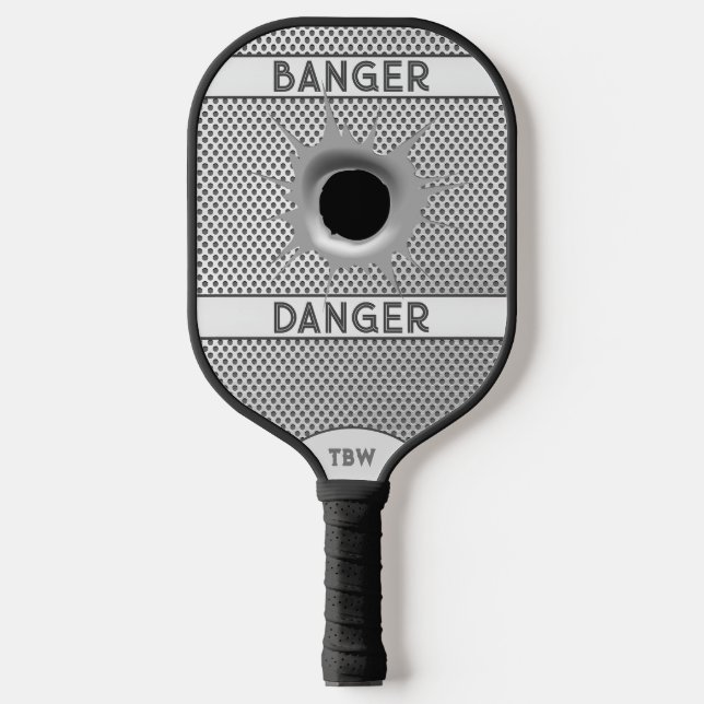 Raquette De Pickleball Personnalisé Banger Danger Argent (Recto)