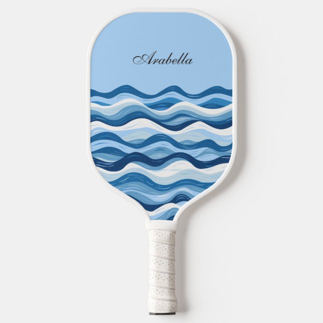 Raquette De Pickleball Personnalisé Blue Ocean Waves Design Artistique (Recto)