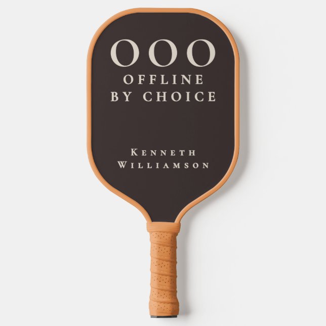 Raquette De Pickleball Personnalisé Drôle Rétro Marron Beige OOO Minimali (Recto)