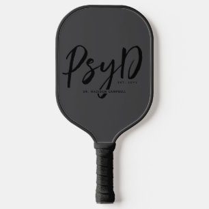 Raquette De Pickleball Personnalisé Elegant PsyD Docteur en Psychologie