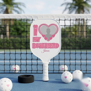 Raquette De Pickleball Personnalisé J'aime mon petit ami – Ajouter une ph