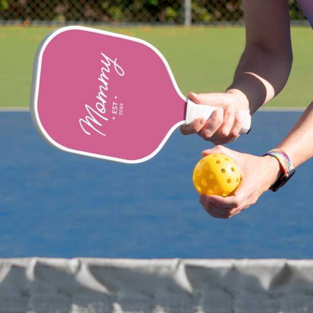 Raquette De Pickleball Personnalisé Mommy Année Réalisée Rose (Insitu)