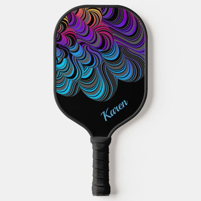 Raquette De Pickleball Personnalisé noir et néon personnalisé (Recto)
