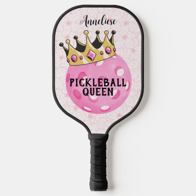 Raquette De Pickleball Personnalisé "Pickleball Queen" avec design Couron (Recto)