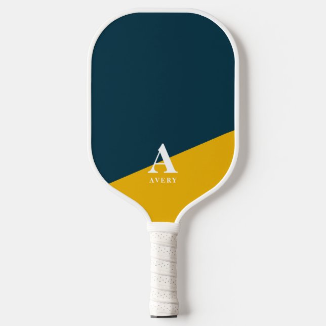 Raquette De Pickleball Personnalisé tendance jeune design bleu jaune (Recto)