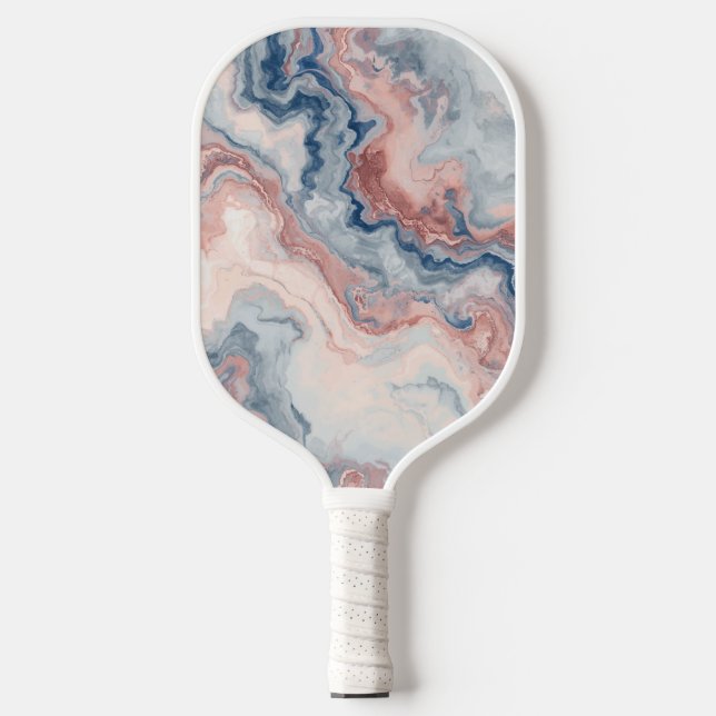 Raquette de Pickleball personnalisée marbrée rose (Recto)