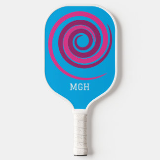 Raquette de pickleball personnalisée spirale rose 