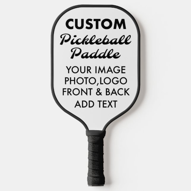 Raquette de PICKLEBALL personnalisée vierge, NOIRE (Recto)