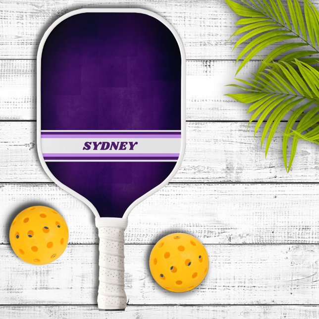 Raquette de Pickleball Personnalisée Violet et Bla (Créateur téléchargé)