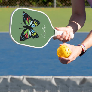 Raquette De Pickleball Personnaliser Beau Papillon avec Aile Colorée