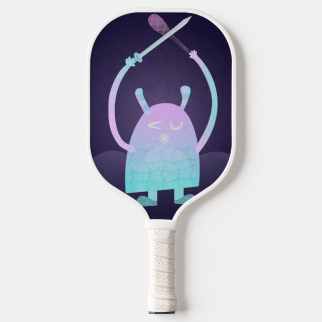 Raquette De Pickleball Petit Monstre Bleu Mignon (Recto)