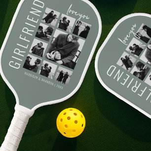 Raquette De Pickleball Petite amie Je t'aime Collage photo