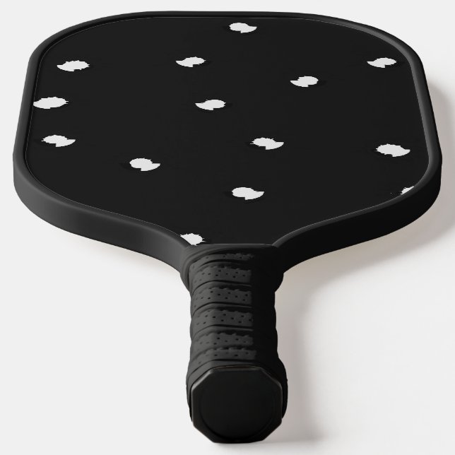 Raquette De Pickleball Petits trous blancs en noir (Poser)