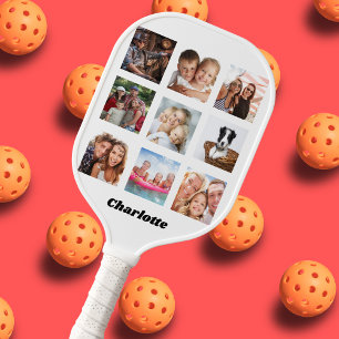 Raquette De Pickleball Photo collage famille amis nom blanc