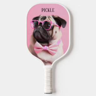 Raquette De Pickleball Photo de chien drôle simple moderne