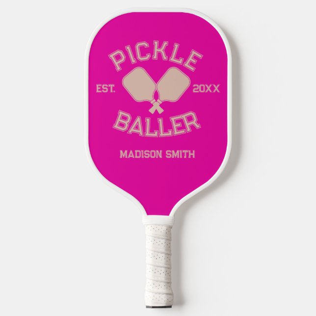 Raquette De Pickleball Pickle Baller Pickleball Collegiate Typographie (Recto)
