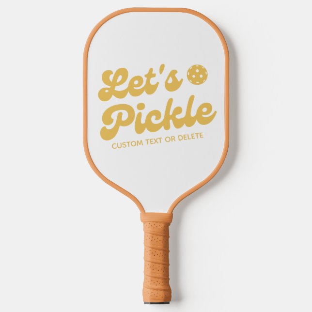Raquette De Pickleball Pickle Cool Retro Texte personnalisé (Recto)
