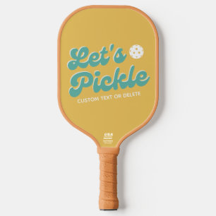 Raquette De Pickleball Pickle Cool Retro Texte personnalisé