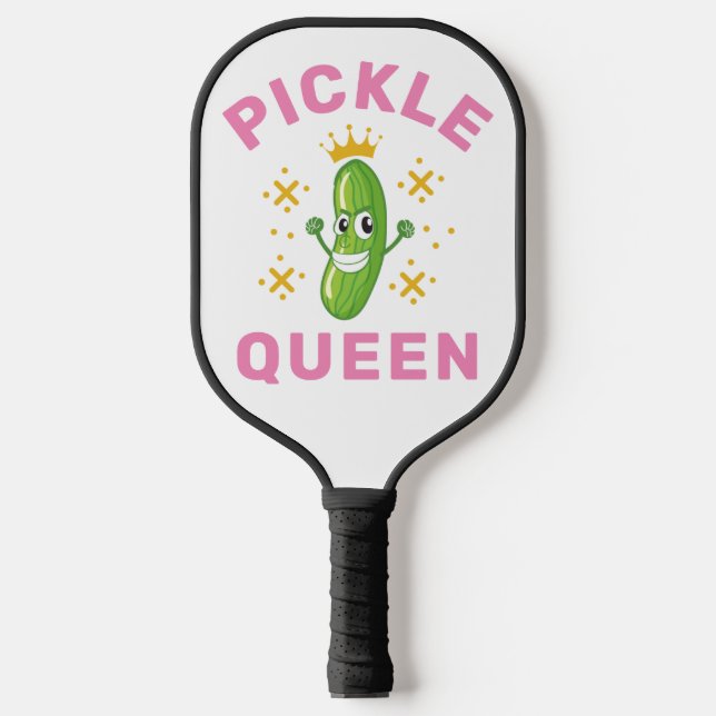 Raquette De Pickleball Pickle Queen Pink Typographie Accessoires sportifs (Recto)