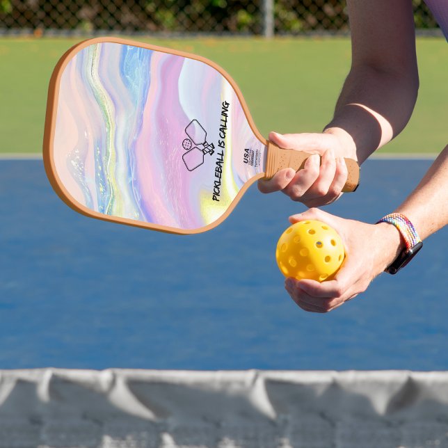 Raquette De Pickleball Pickleball appelle Pastel Rainbow Paddle (Créateur téléchargé)
