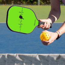 Pickleball Battement de cœur Néon Vert - Nom perso