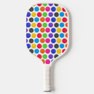 Raquette De Pickleball Pickleball coloré sur blanc