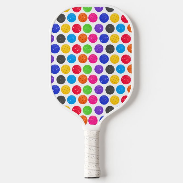 Raquette De Pickleball Pickleball coloré sur blanc (Recto)
