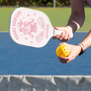 Raquette De Pickleball Pickleball Court Cowgirl Western Pink