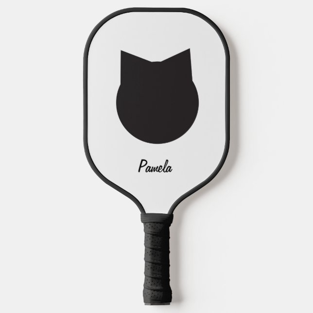 Raquette De Pickleball Pickleball de chat noir personnalisé (Recto)
