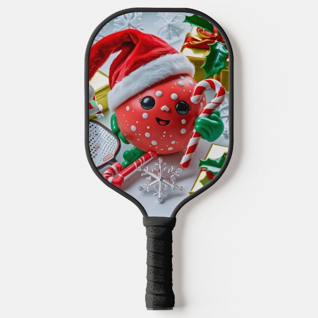 Raquette De Pickleball Pickleball de Noël - Santa Hat & Snowflake (Recto)