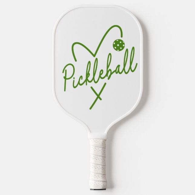 Raquette De Pickleball Pickleball Heart Green & White Paddle (Recto)