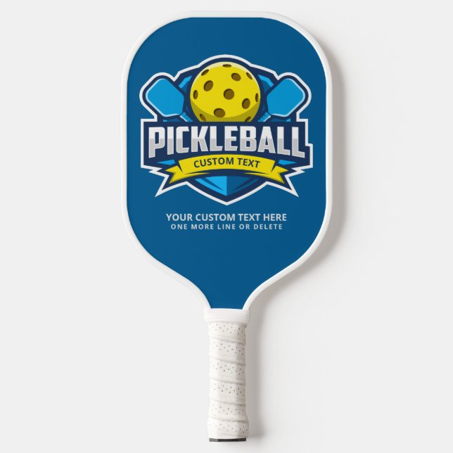 Raquette De Pickleball Pickleball Logo Patch 3 lignes Texte personnalisé (Recto)