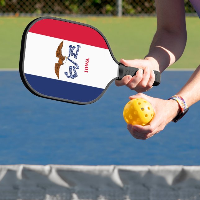 Raquette De Pickleball Pickleball Paddle avec le drapeau de l'Iowa, USA (Insitu)