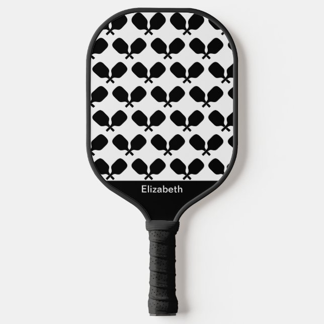 Raquette De Pickleball Pickleball Paddle Noir Blanc Illustration Design (Recto)