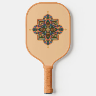 Raquette De Pickleball Pickleball Paddle with geometric peachy mandala