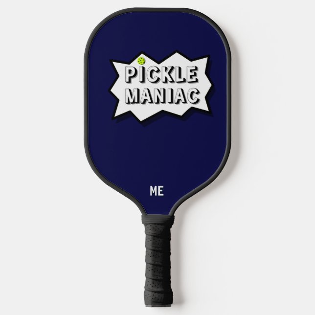 Raquette De Pickleball Pickleball PickleManiac drôle Comic Bleu (Recto)