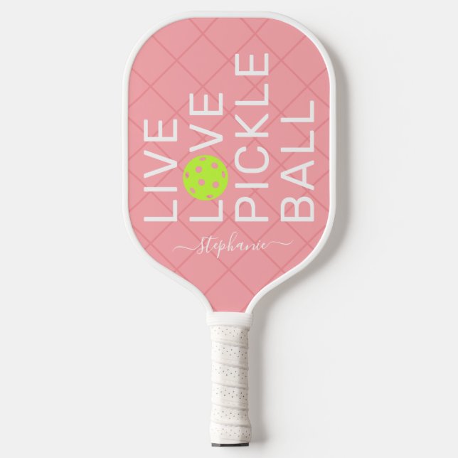 Raquette De Pickleball Pickleball Pink Live Love Personnalisé (Recto)
