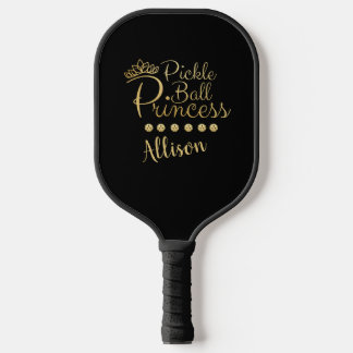 Raquette De Pickleball Pickleball Princess Black Gold Personnalisé Nom Él