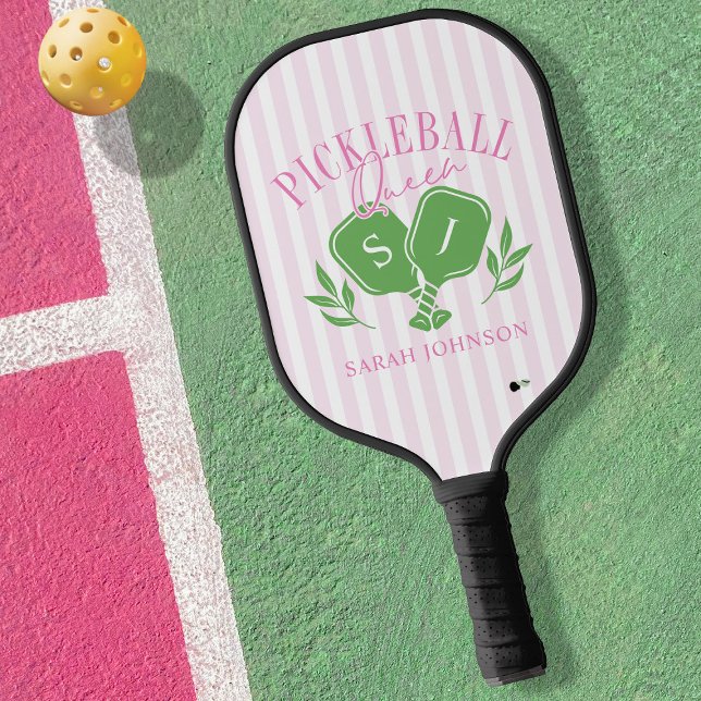 Raquette De Pickleball Pickleball Queen Nom personnalisé Monogramme (Créateur téléchargé)