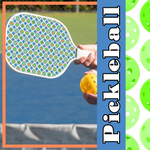 Raquette De Pickleball Pickleball Summer Polka Dot Orange Green Blue Ball