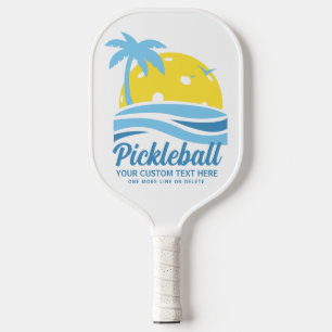 Raquette De Pickleball Pickleball tropical palmiers Sun Ajouter Texte per